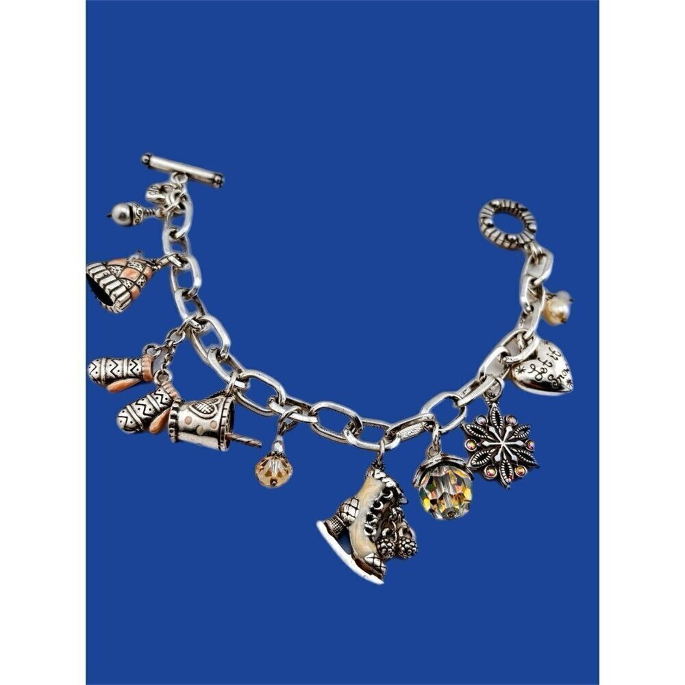 BRIGHTON Winter Wonderland Ice Skate Mittens Hat Charm Bracelet - Retired